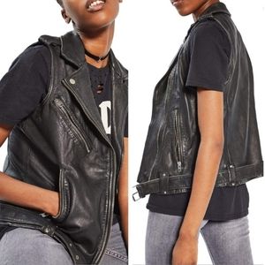 Topshop Leather Moto Vest
